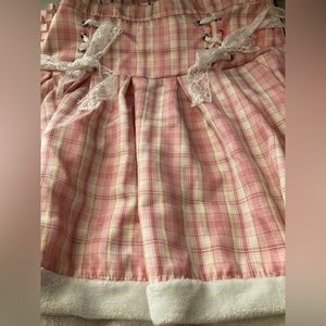 pink ruffle cute core skirt lace and fluffy edge